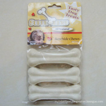 Dog Chew 4.5" White Bleached Pressed Bone Dog Food